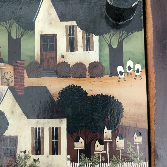 Original Art by Sylvia Wilson - Signed and Dated - OOAK - Small Wood Cabinet - Picture 8 of 11